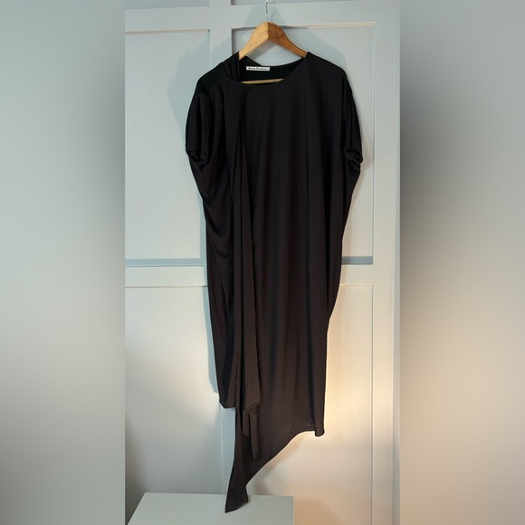 💙Acne Studios Tammi Jersey Asymmetrical Draped Dress - Picture 3 of 9